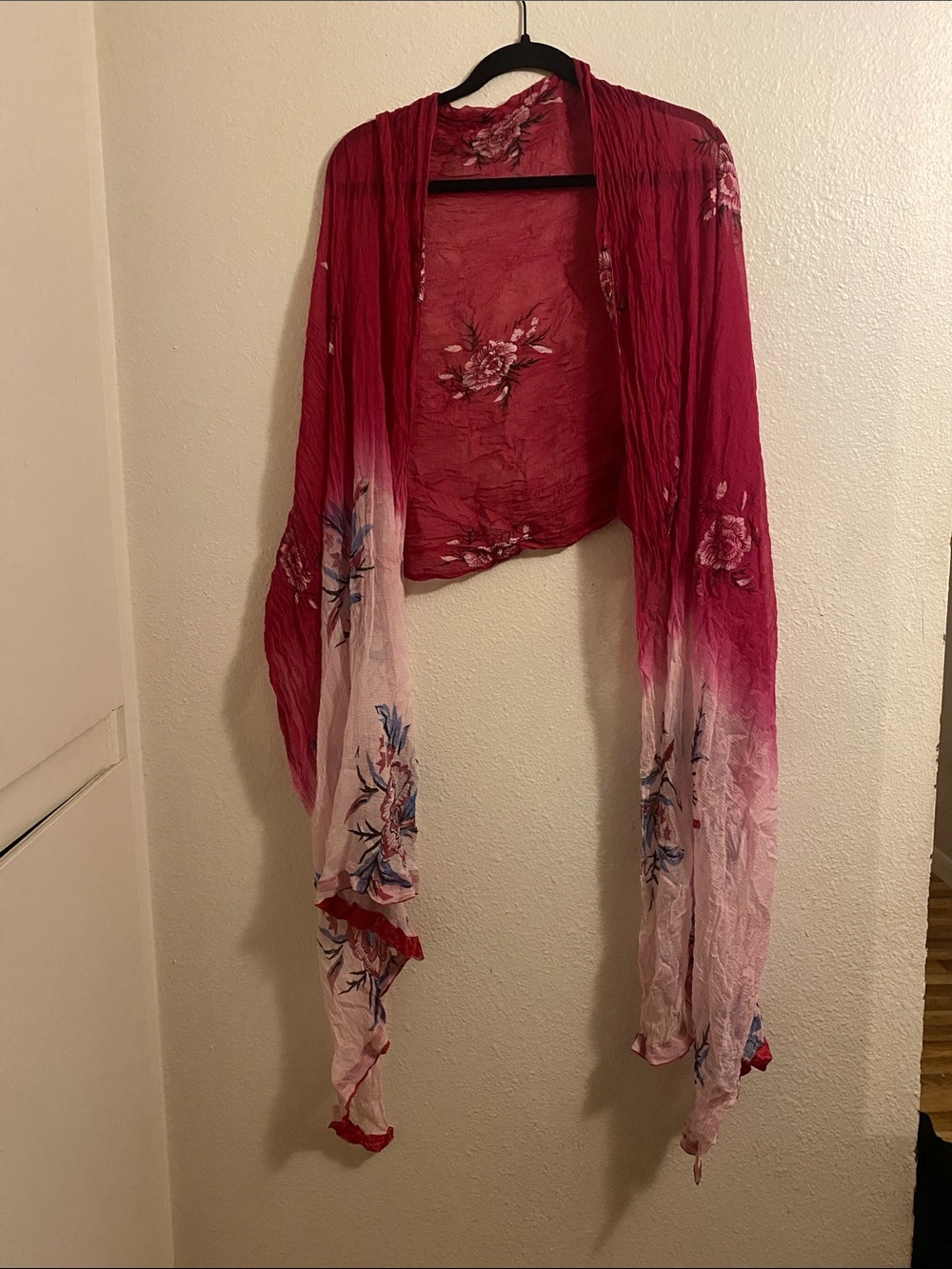 Boho Floral Ombre Sheer Shawl